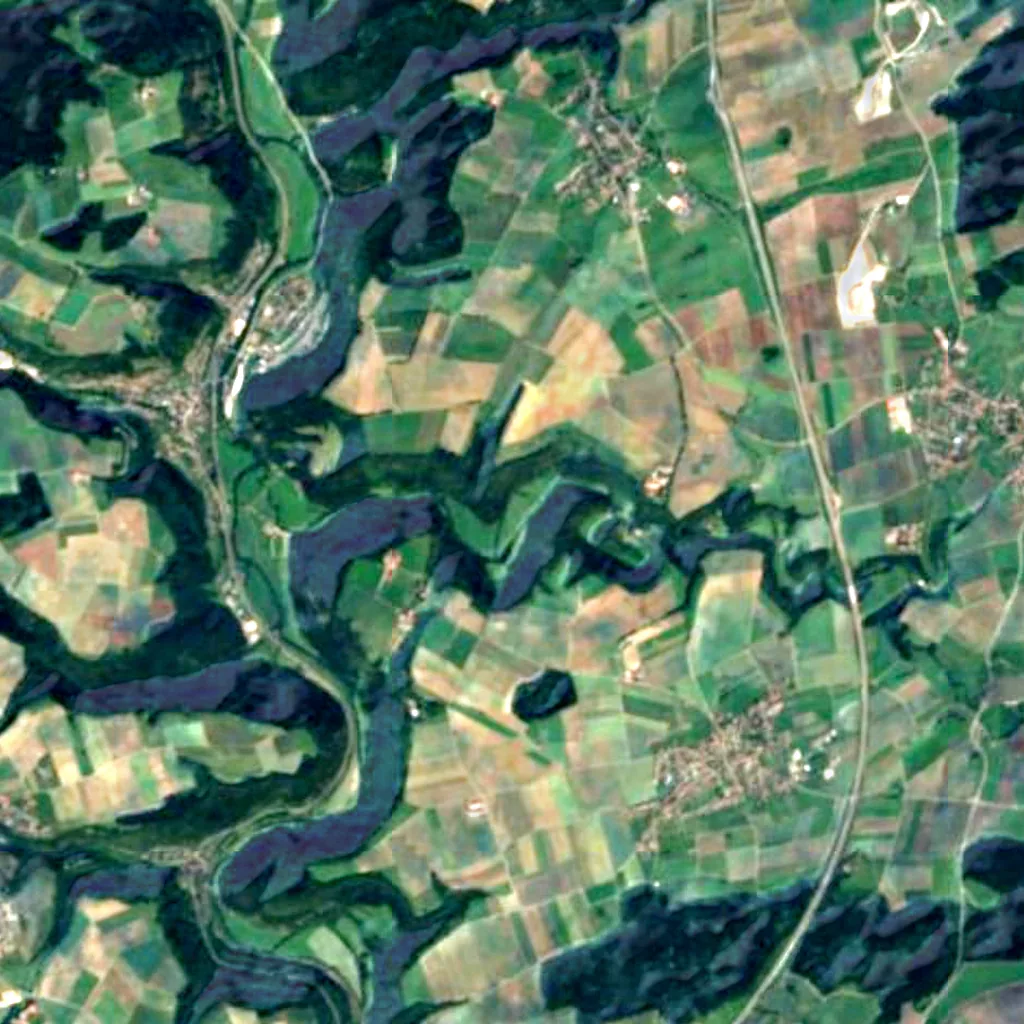 Schlichemtal seen from above (Sentinel-2)