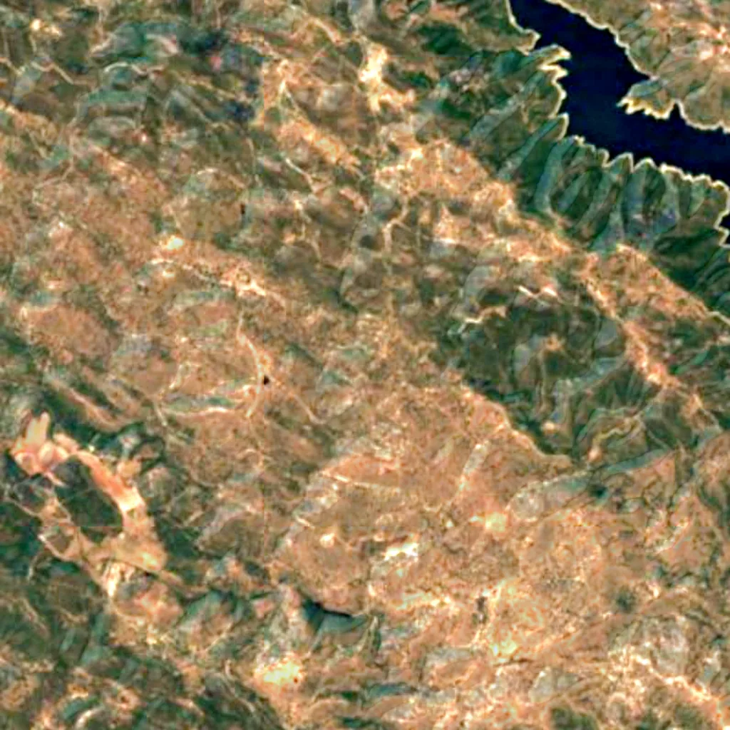 Sierra de Hornachuelos Natural Park seen from above (Sentinel-2)