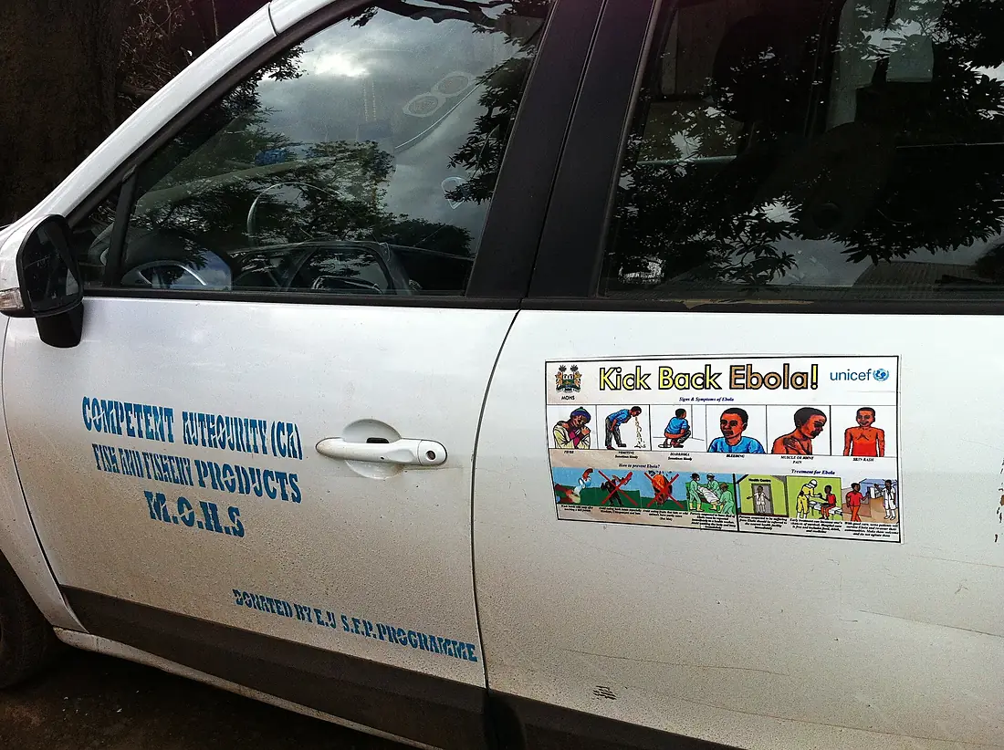 Ebola messages on Ministry of Health vehicle