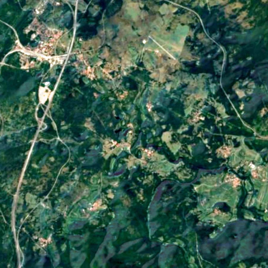 Škocjan Caves seen from above (Sentinel-2)