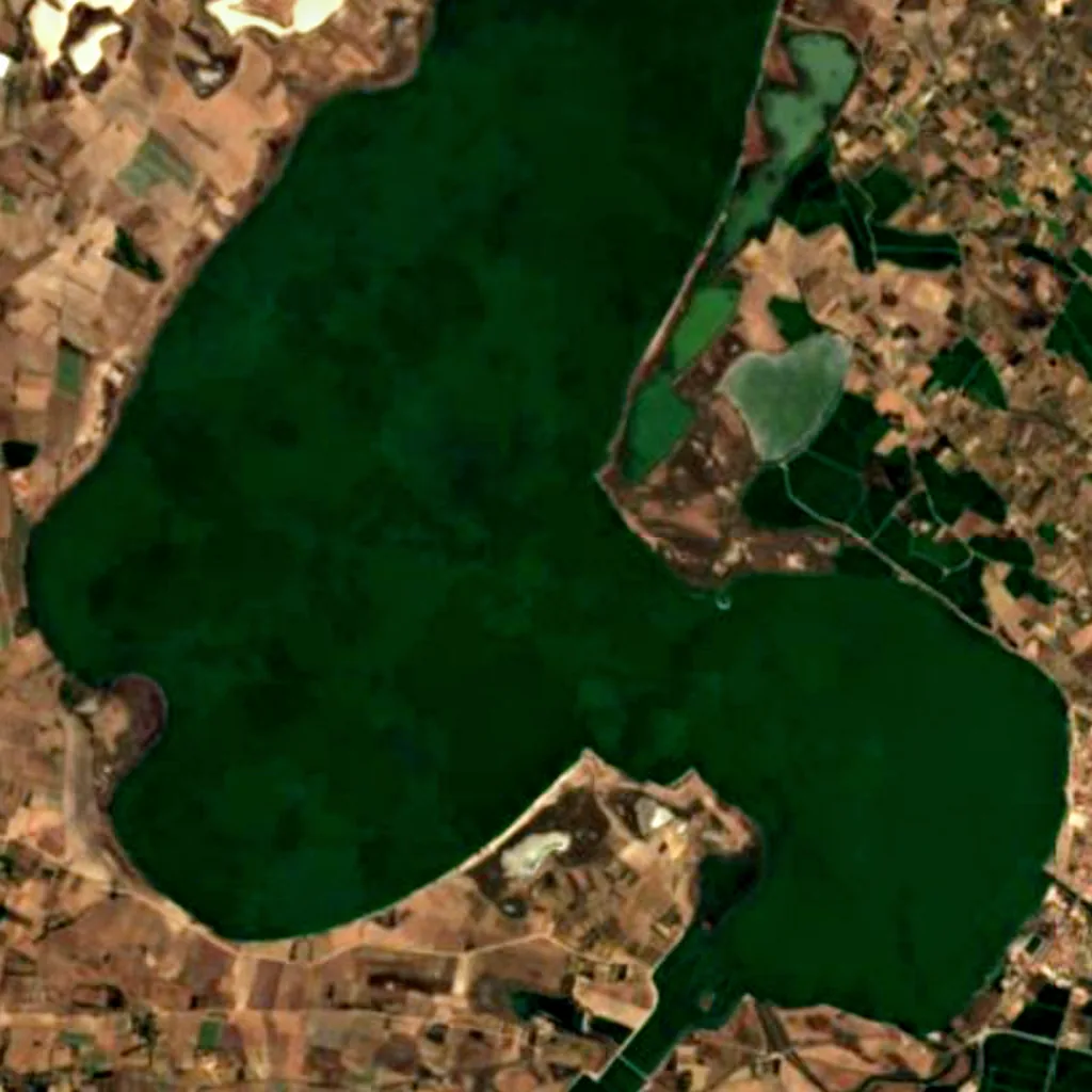 Stagno di Cabras seen from above (Sentinel-2)