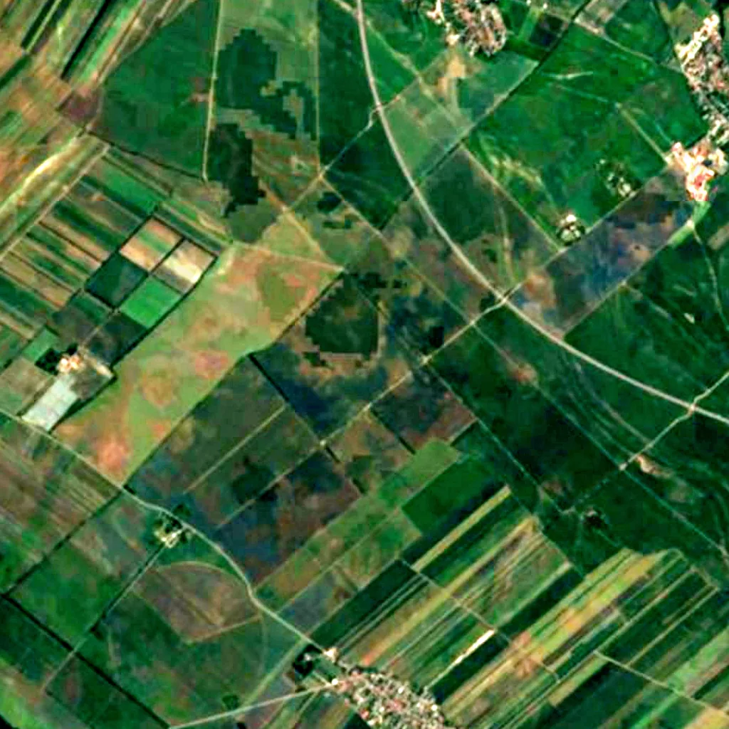 Sysľovské polia seen from above (Sentinel-2)