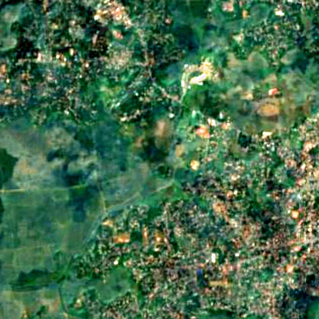 Thrissur-Ponnani Kole Wetlands seen from above (Sentinel-2)