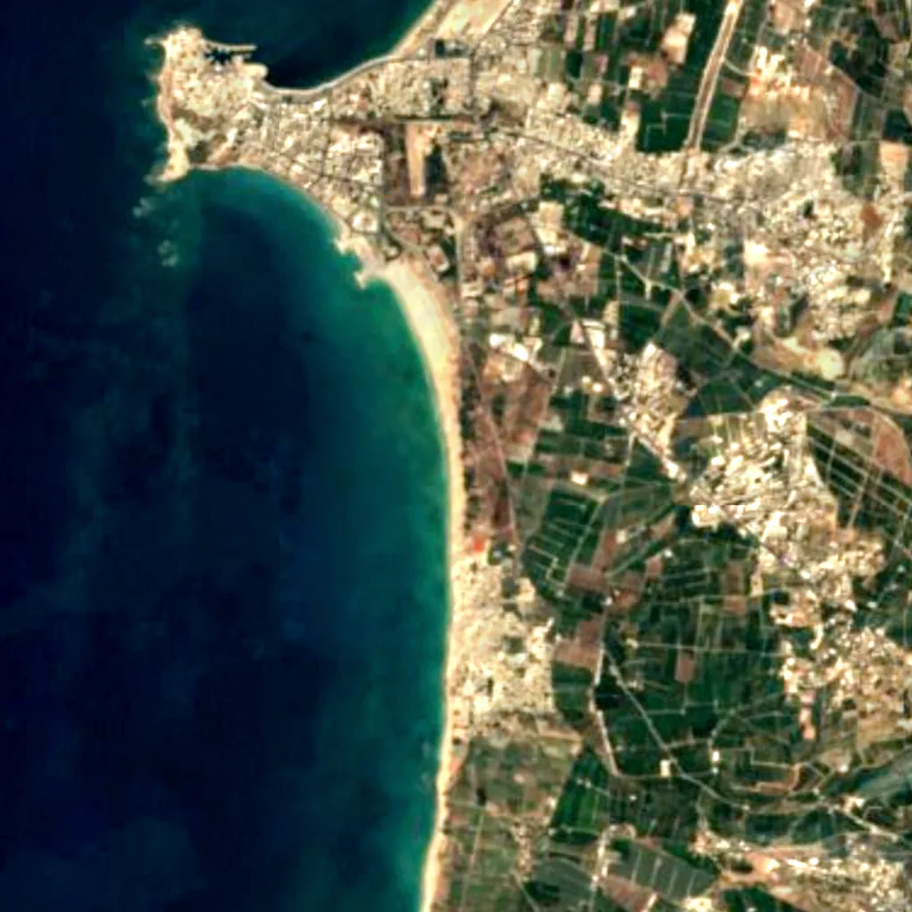 Tyre Coast Nature Reserve seen from above (Sentinel-2)