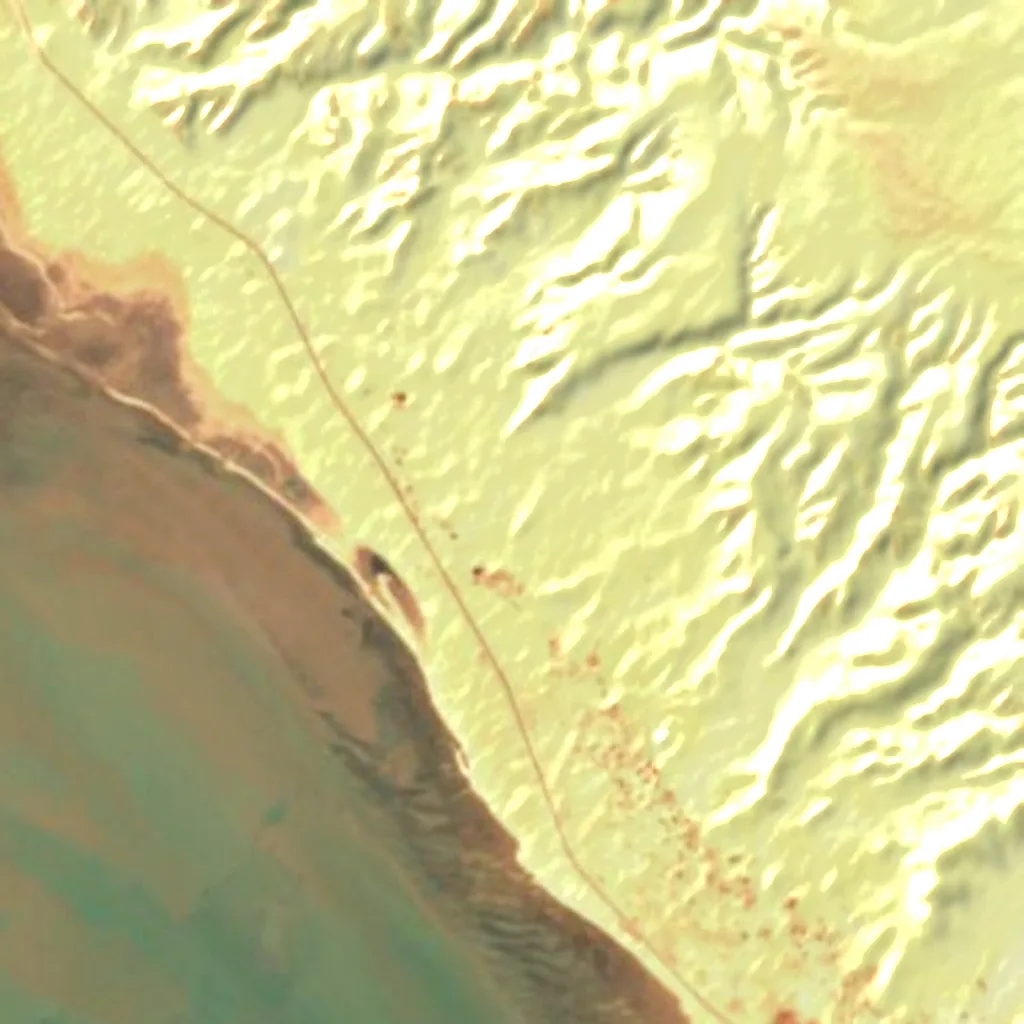 Upper Gulf of California and Colorado River Delta biosphere reserve seen from above (Sentinel-2)
