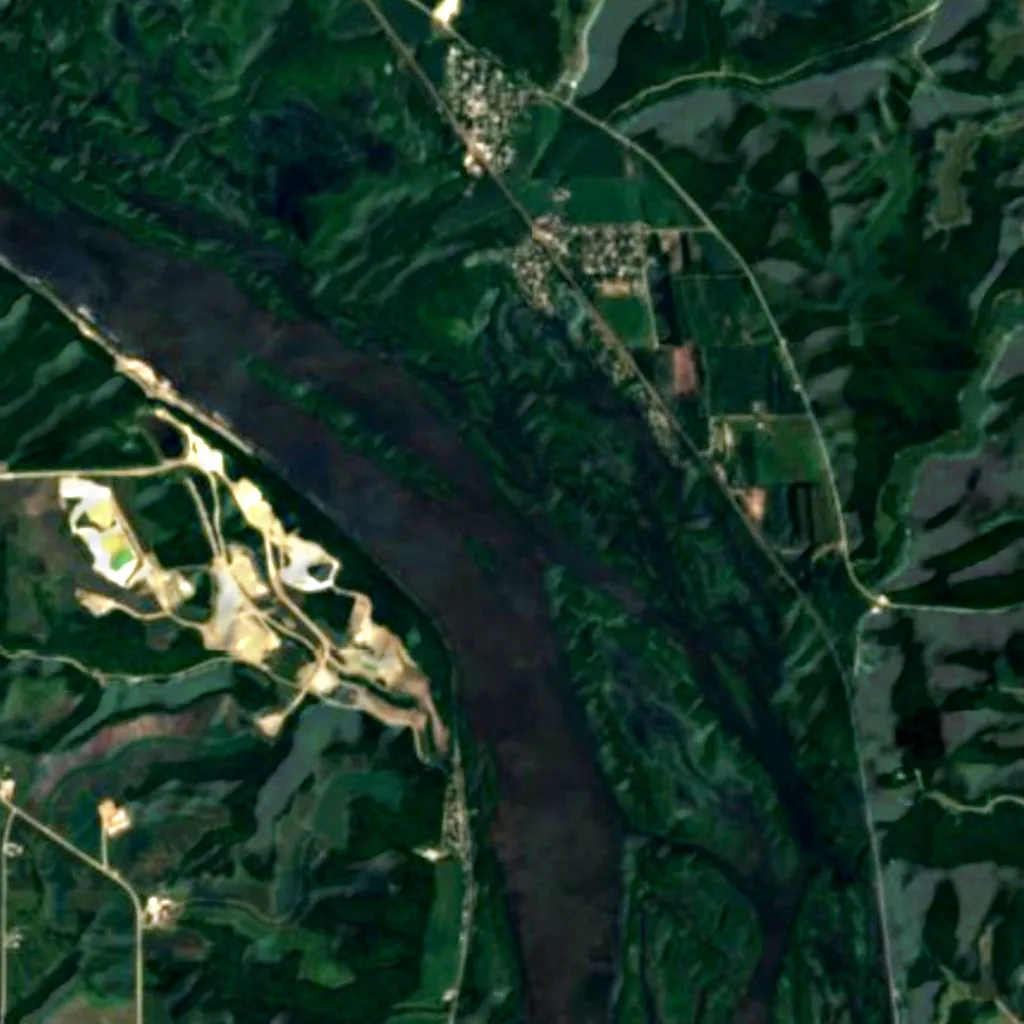 Upper Mississippi River National Wildlife and Fish Refuge seen from above (Sentinel-2)