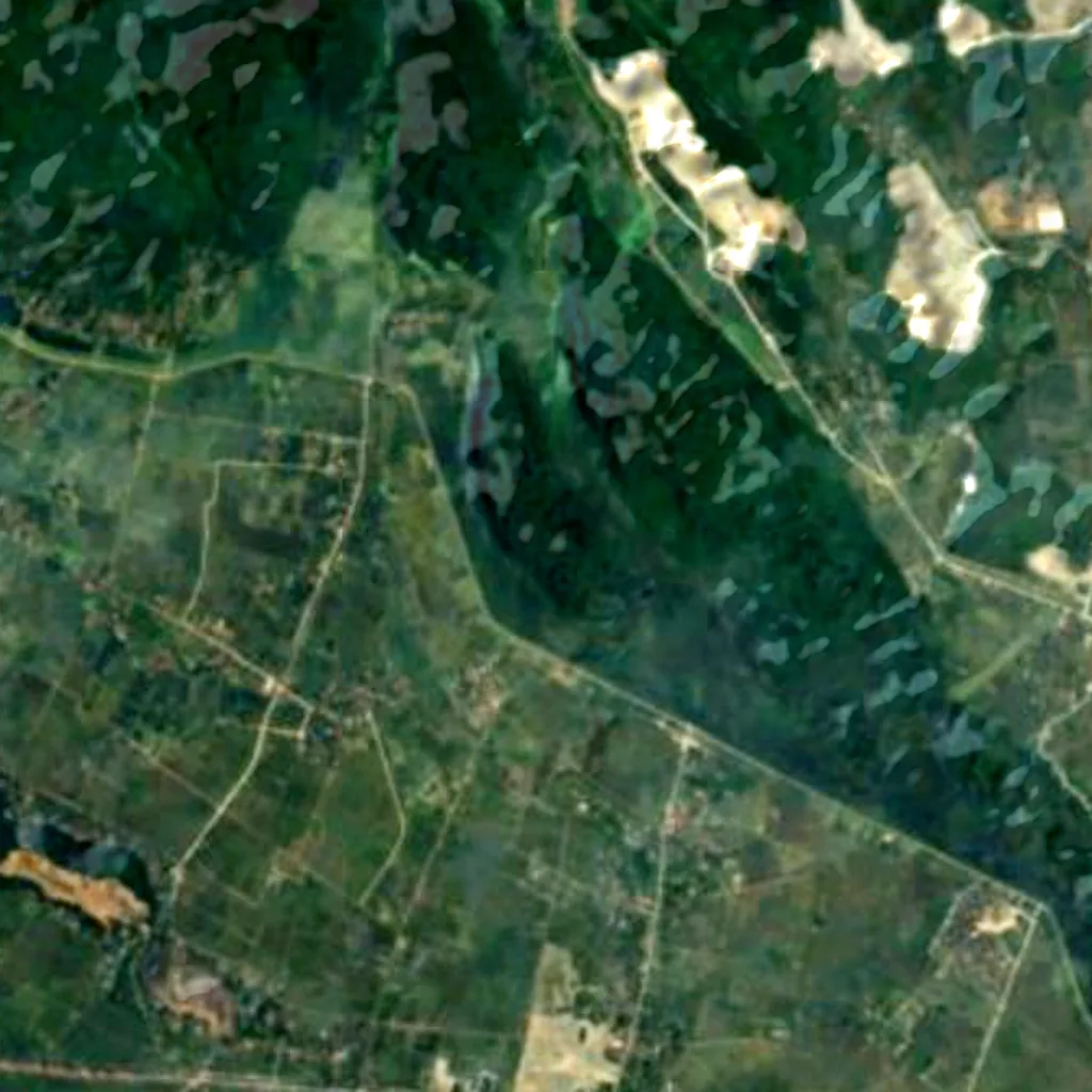 Van Long Wetland Nature Reserve seen from above (Sentinel-2)