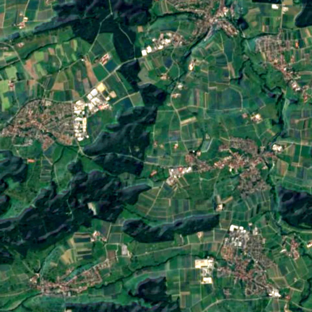 Vorland der mittleren Schwäbischen Alb seen from above (Sentinel-2)