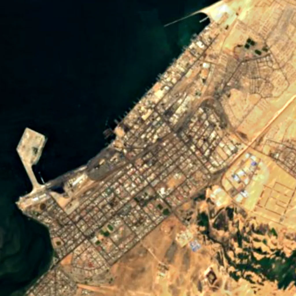 Walvis Bay seen from above (Sentinel-2)