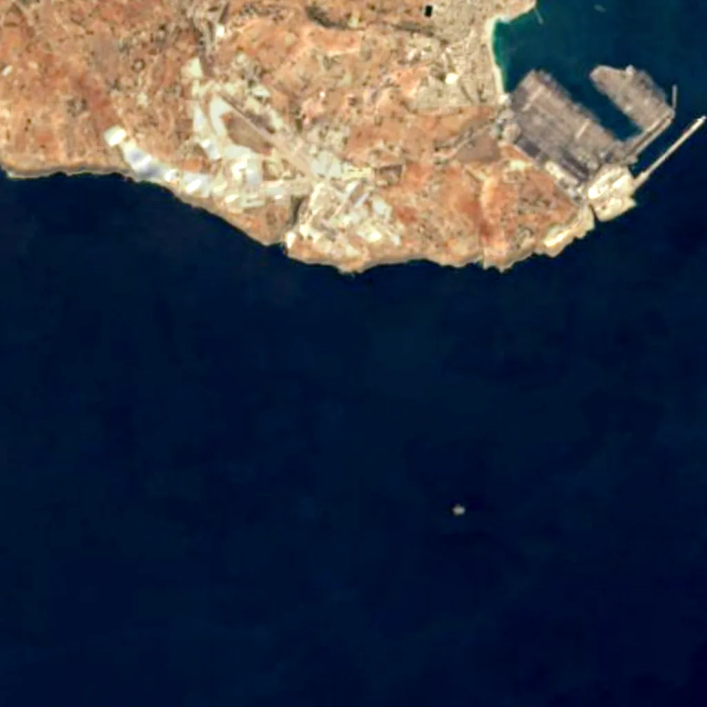 West of Wied ix-Xaqqa to Wied Maqbyl Cliffs Important Bird Area seen from above (Sentinel-2)