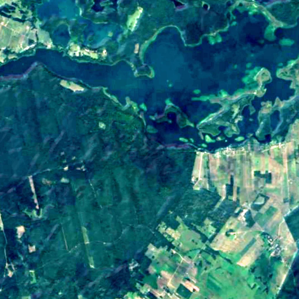 Wigry National Park seen from above (Sentinel-2)
