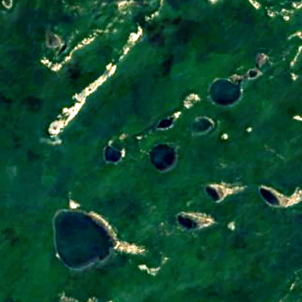 Wilpattu National Park seen from above (Sentinel-2)