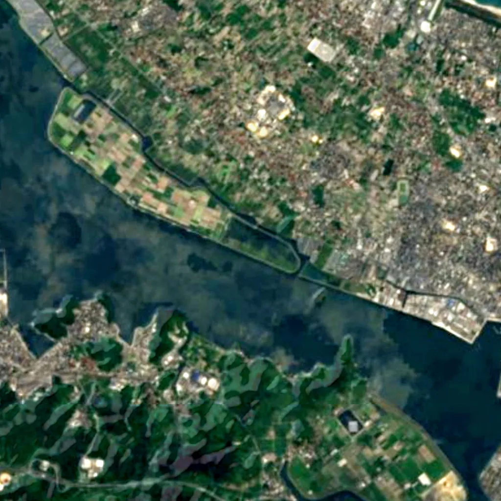 Yonago Waterbird Sanctuary seen from above (Sentinel-2)