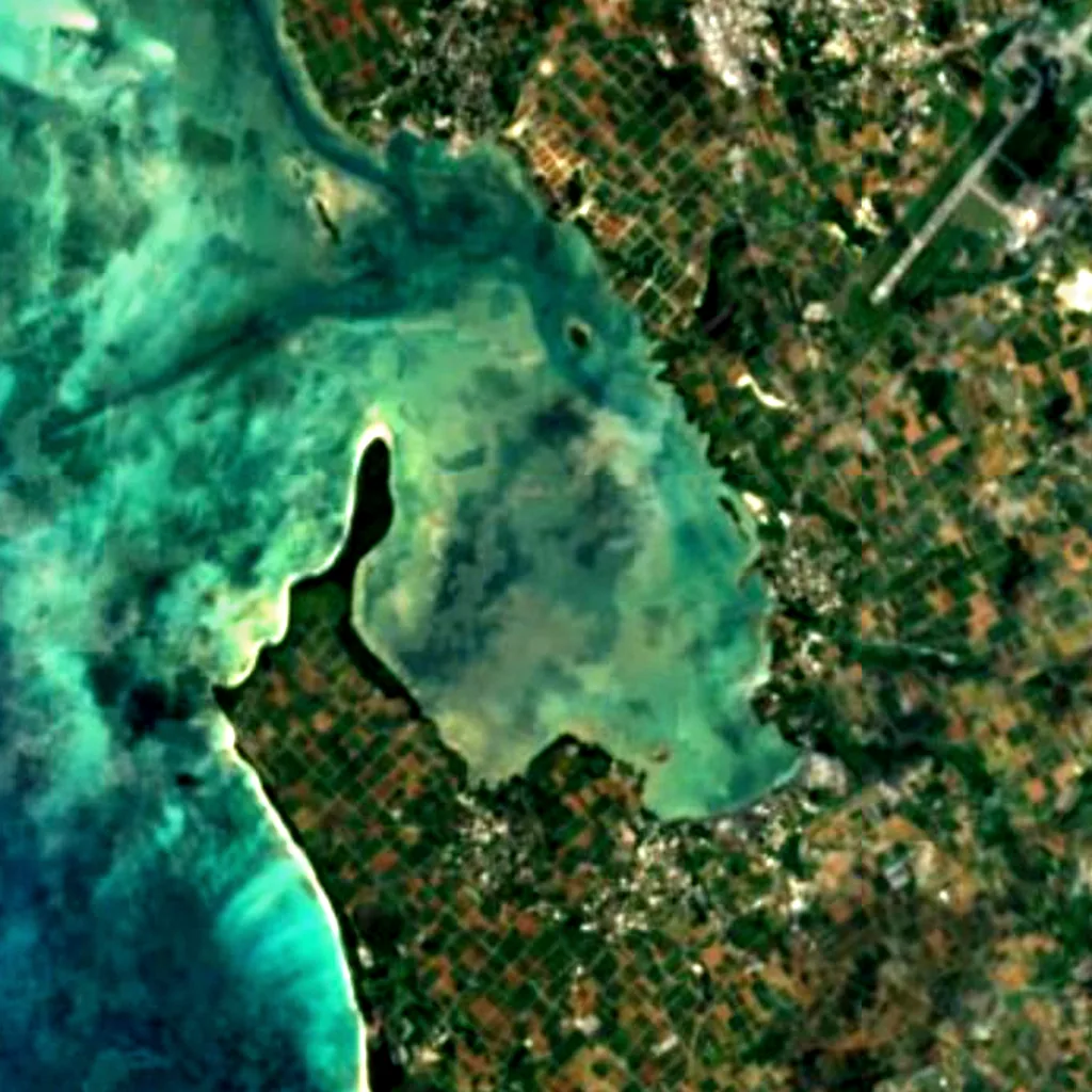 Yonaha Bay seen from above (Sentinel-2)